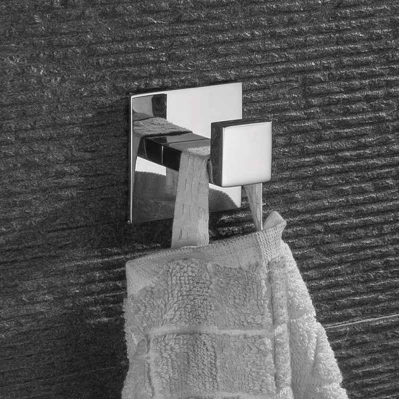 Celbon Stainless Steel Bathroom Towel Hook Self Adhesive Robe Coat Hook in Bathroom,No Screw Need and Chrome Finish â€¦ - Image 2